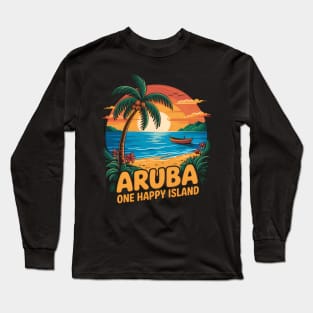 Aruba One Happy Island Souvenir Long Sleeve T-Shirt